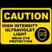 Caution Ultraviolet Light Sign